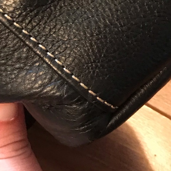 Levenger Black Leather St. Tropez Tote Bag - Picture 6 of 8